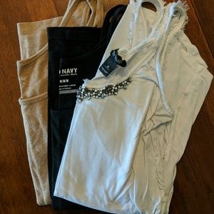 Three tank tops size M for B&W and L for Tan